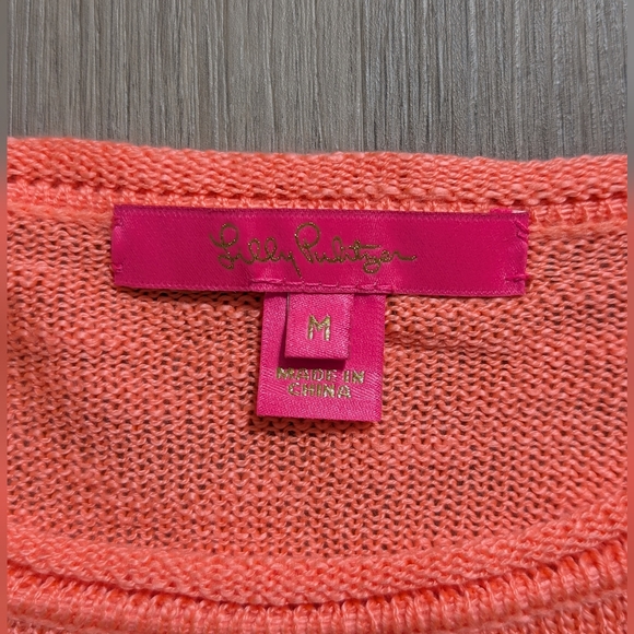 Lilly Pulitzer Sunny Coral Long Sleeve Sweater - M - Preloved - Picture 4 of 5